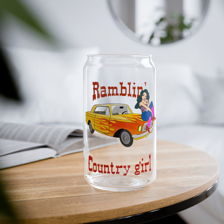 Ramblin Country Girl Sipper Glass, 16oz