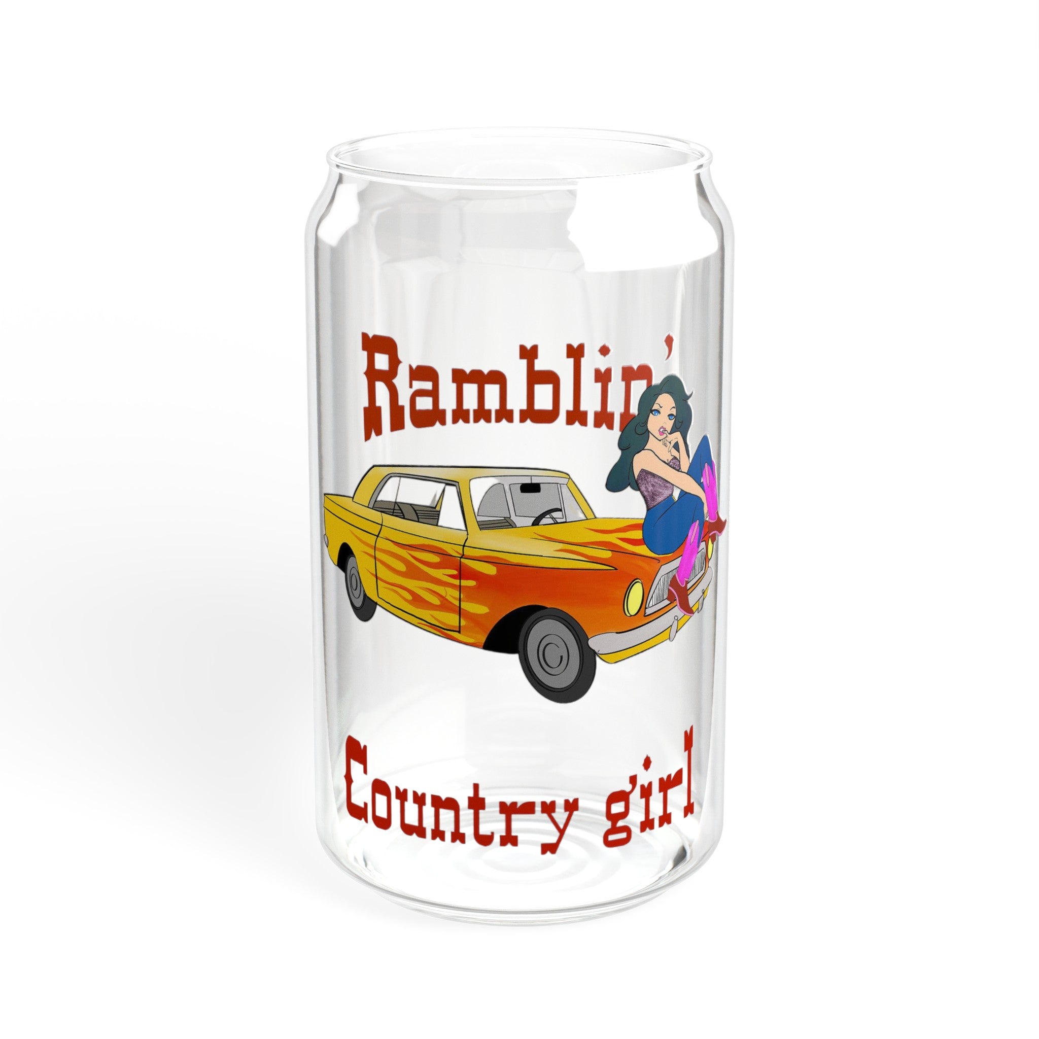Ramblin Country Girl Sipper Glass, 16oz