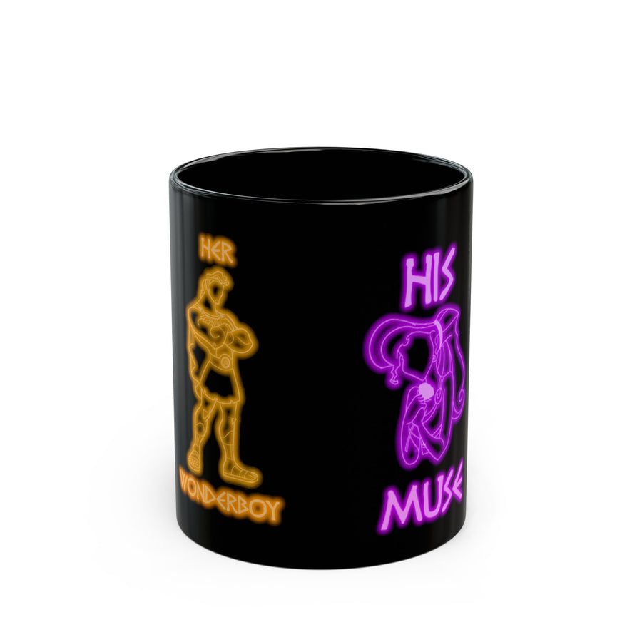 Her Wonderboy His Muse Black Coffee Mug (11oz, 15oz)