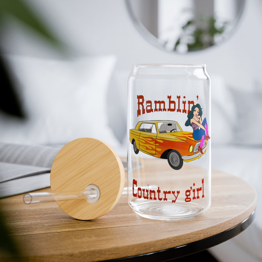 Ramblin Country Girl Sipper Glass, 16oz